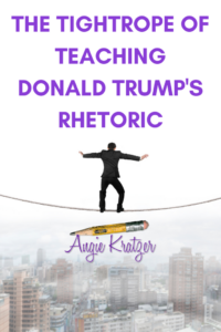 man on tightrope teaching Donald Trump's rhetoric