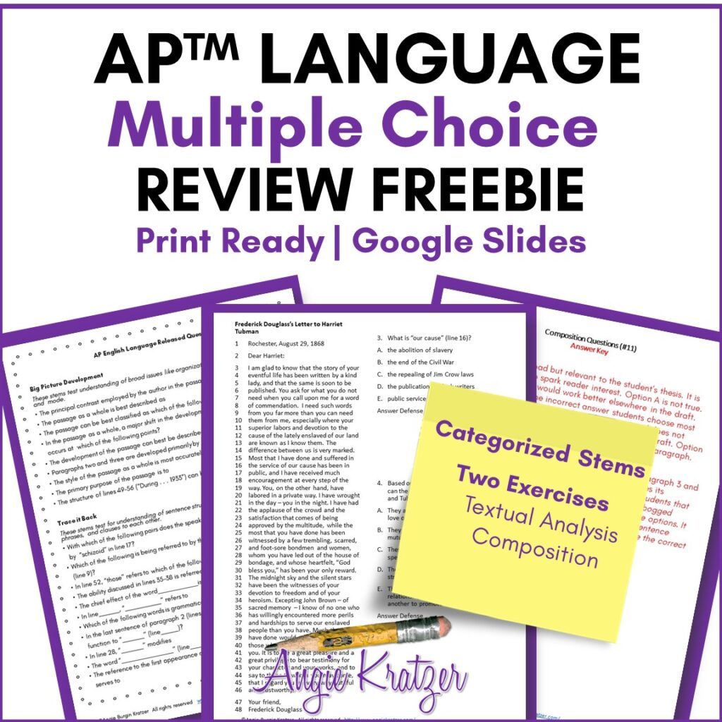AP English Language & Composition multiple choice freebie