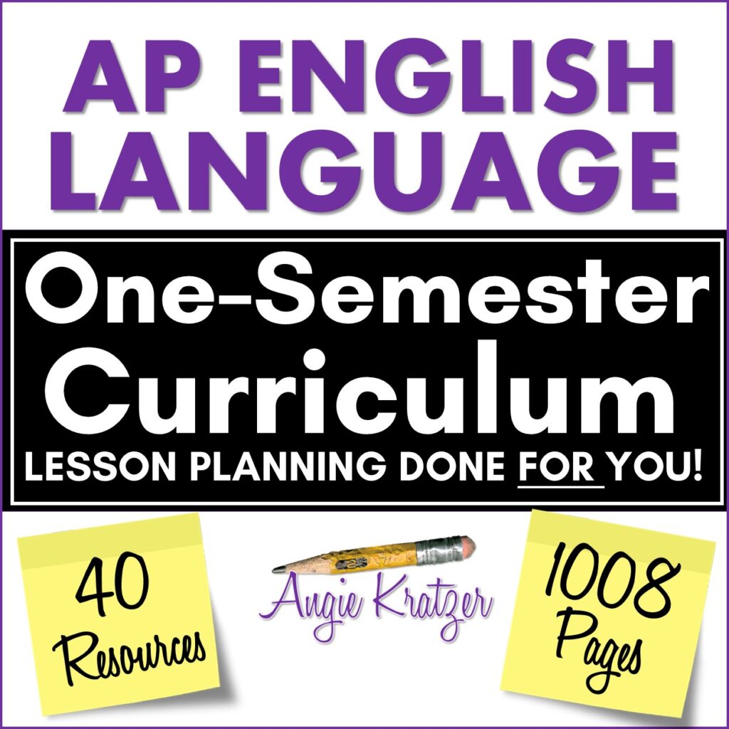 AP Language course curriculum cover for one semester