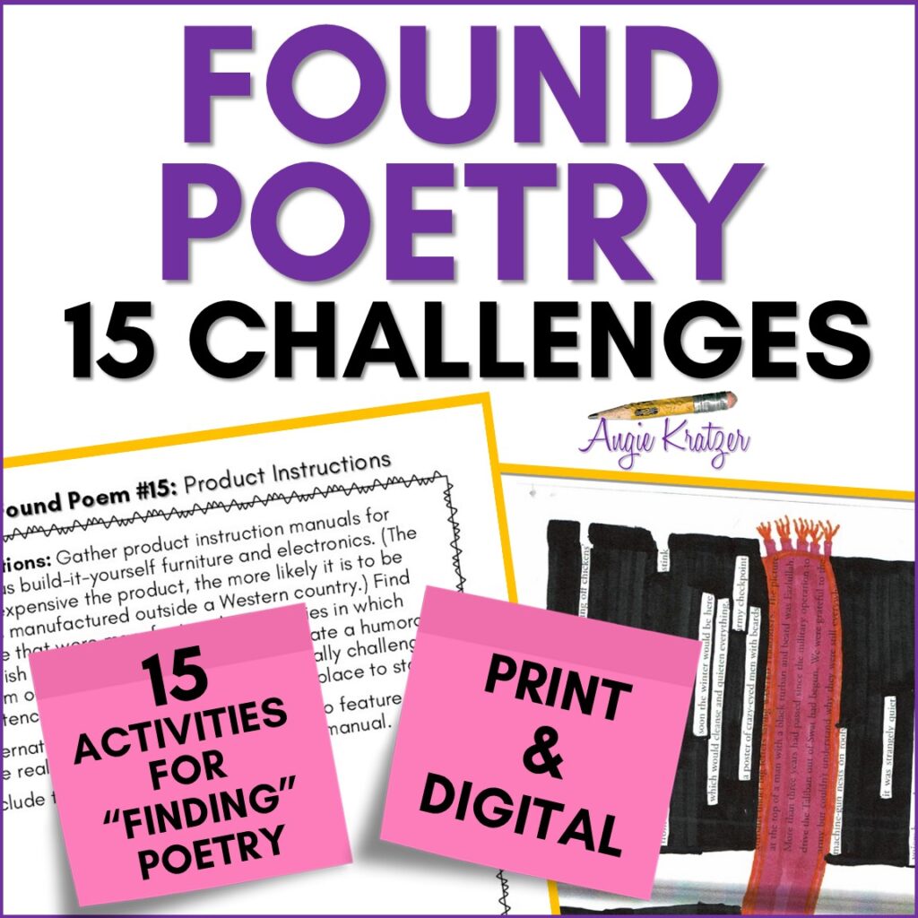 found poetry, how to write found poetry resource, found poetry activity, found poetry instructions, found poetry project